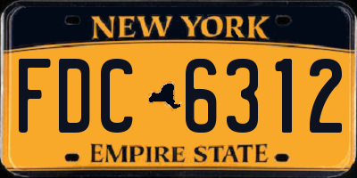 NY license plate FDC6312