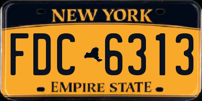 NY license plate FDC6313