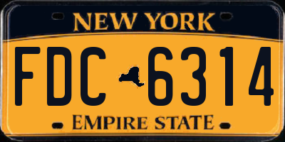 NY license plate FDC6314