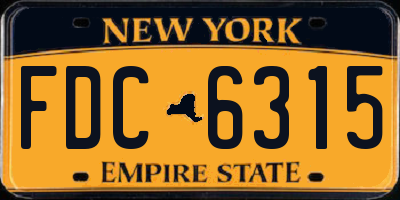 NY license plate FDC6315