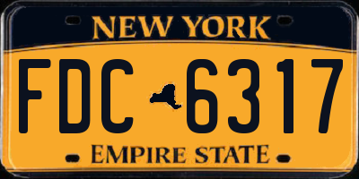 NY license plate FDC6317