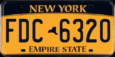 NY license plate FDC6320