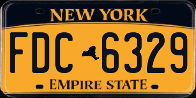 NY license plate FDC6329