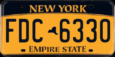 NY license plate FDC6330