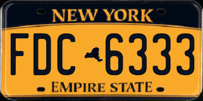 NY license plate FDC6333