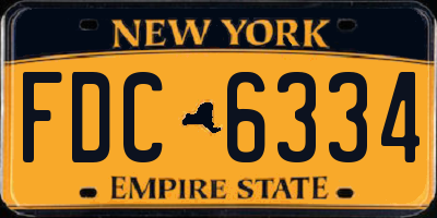 NY license plate FDC6334