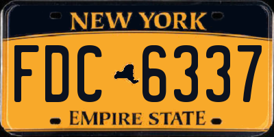 NY license plate FDC6337