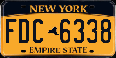 NY license plate FDC6338