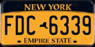 NY license plate FDC6339