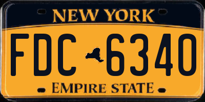 NY license plate FDC6340