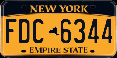 NY license plate FDC6344