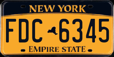 NY license plate FDC6345