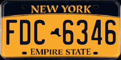 NY license plate FDC6346