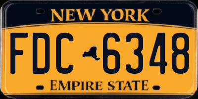 NY license plate FDC6348