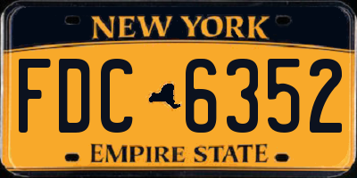NY license plate FDC6352