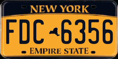 NY license plate FDC6356