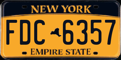 NY license plate FDC6357