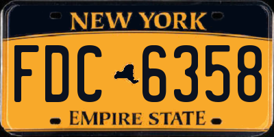NY license plate FDC6358