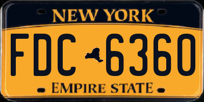 NY license plate FDC6360