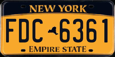 NY license plate FDC6361