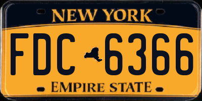 NY license plate FDC6366