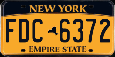 NY license plate FDC6372