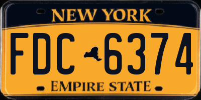 NY license plate FDC6374