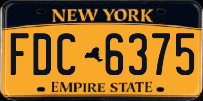 NY license plate FDC6375