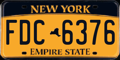 NY license plate FDC6376
