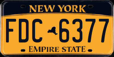 NY license plate FDC6377