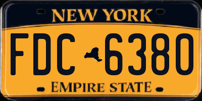 NY license plate FDC6380
