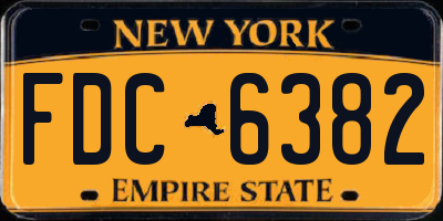NY license plate FDC6382