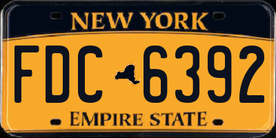 NY license plate FDC6392