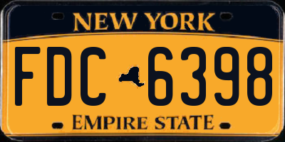 NY license plate FDC6398