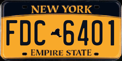 NY license plate FDC6401