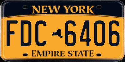NY license plate FDC6406