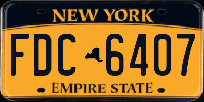 NY license plate FDC6407