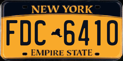 NY license plate FDC6410