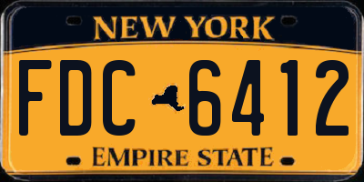 NY license plate FDC6412
