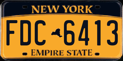 NY license plate FDC6413