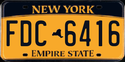 NY license plate FDC6416