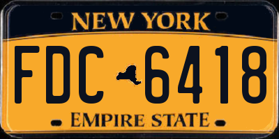 NY license plate FDC6418