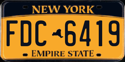 NY license plate FDC6419