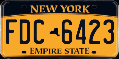 NY license plate FDC6423