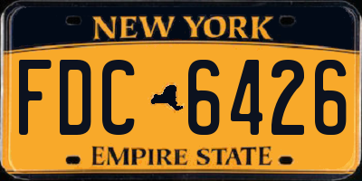 NY license plate FDC6426