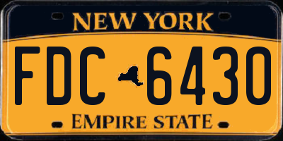 NY license plate FDC6430