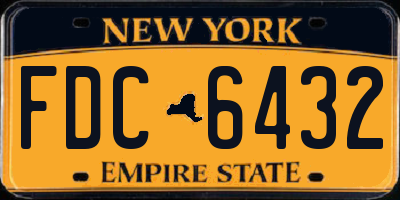 NY license plate FDC6432