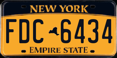 NY license plate FDC6434