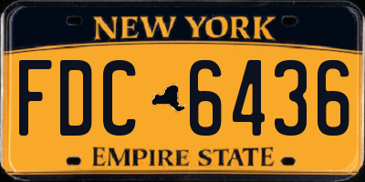 NY license plate FDC6436