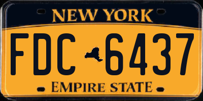 NY license plate FDC6437